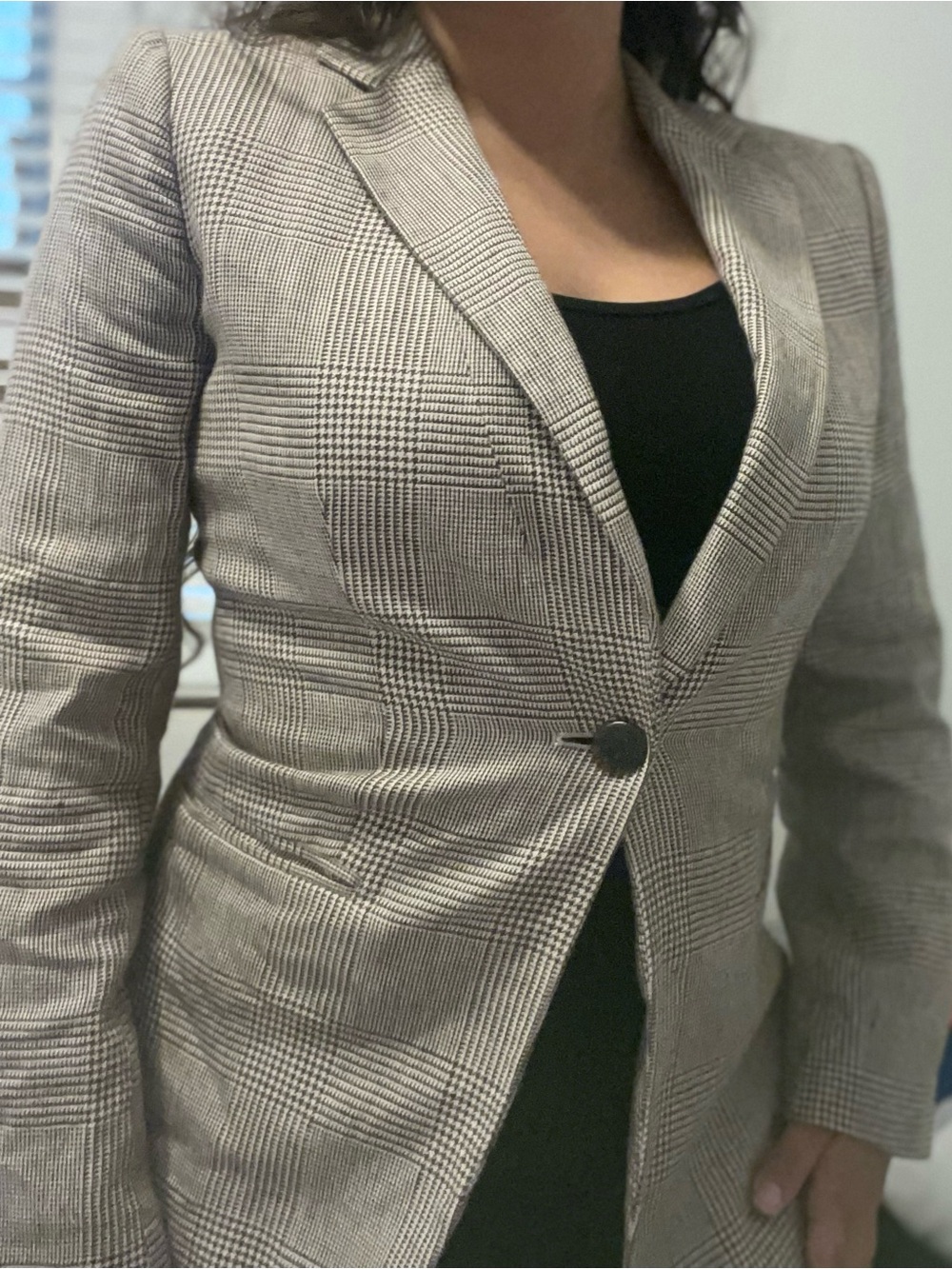Giorgio Armani Brown & Cream Houndstooth Jacket